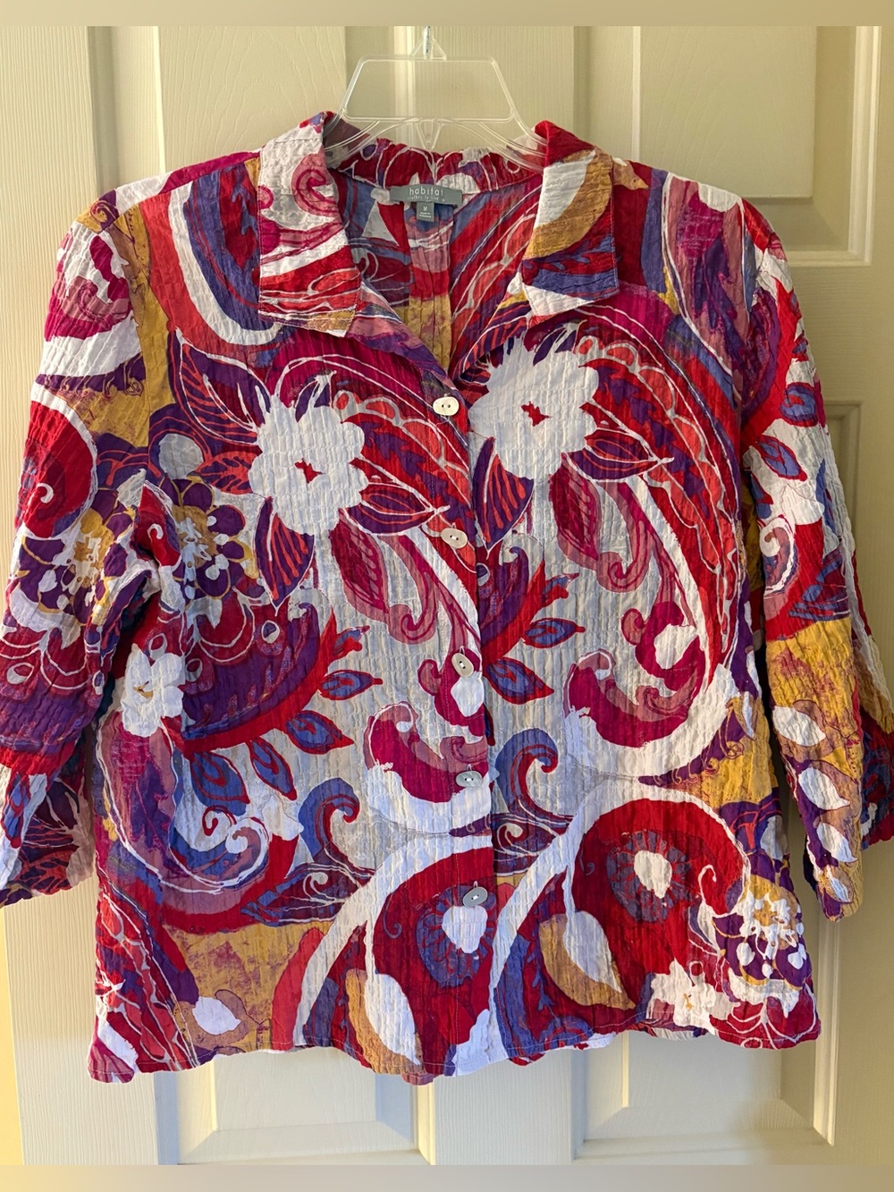 Habitat Size Medium Floral Button-Front Women's Cotton Blouse